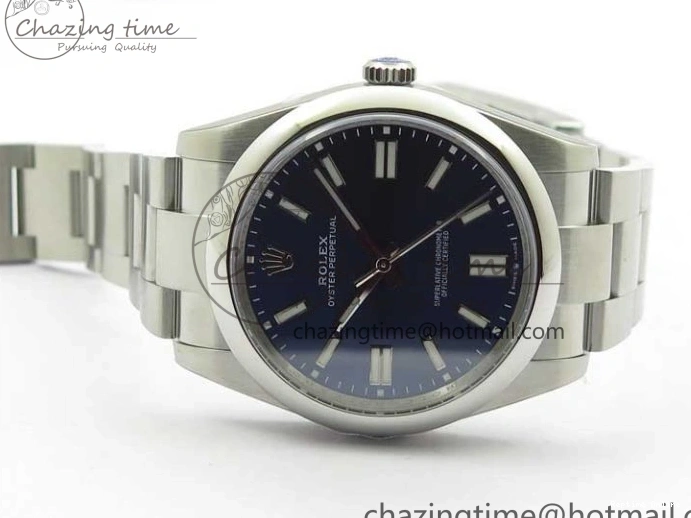 0103 FashionForward Oyster Perpetual 41mm 124300 ROF 1:1 Best Edition 904L Steel Dark Blue Dial on SS Bracelet A 2666